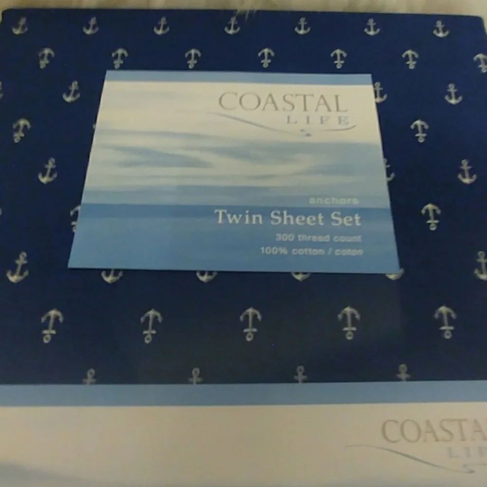 Coastal Life Twin Anchor Sheet Set